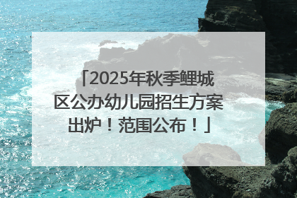 2025年秋季鲤城区公办幼儿园招生方案出炉！范围公布！